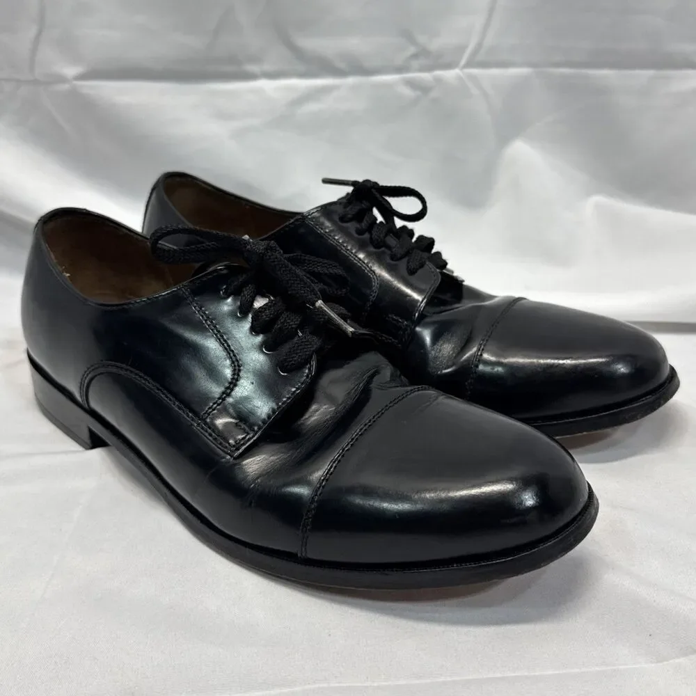 Florsheim Broxton Cap Toe Dress Oxford Leather Shoes Black 7.5 D Business Laces